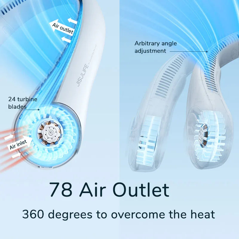 Portable Neck Fan Air Cooling Rechargeable Neck Fan