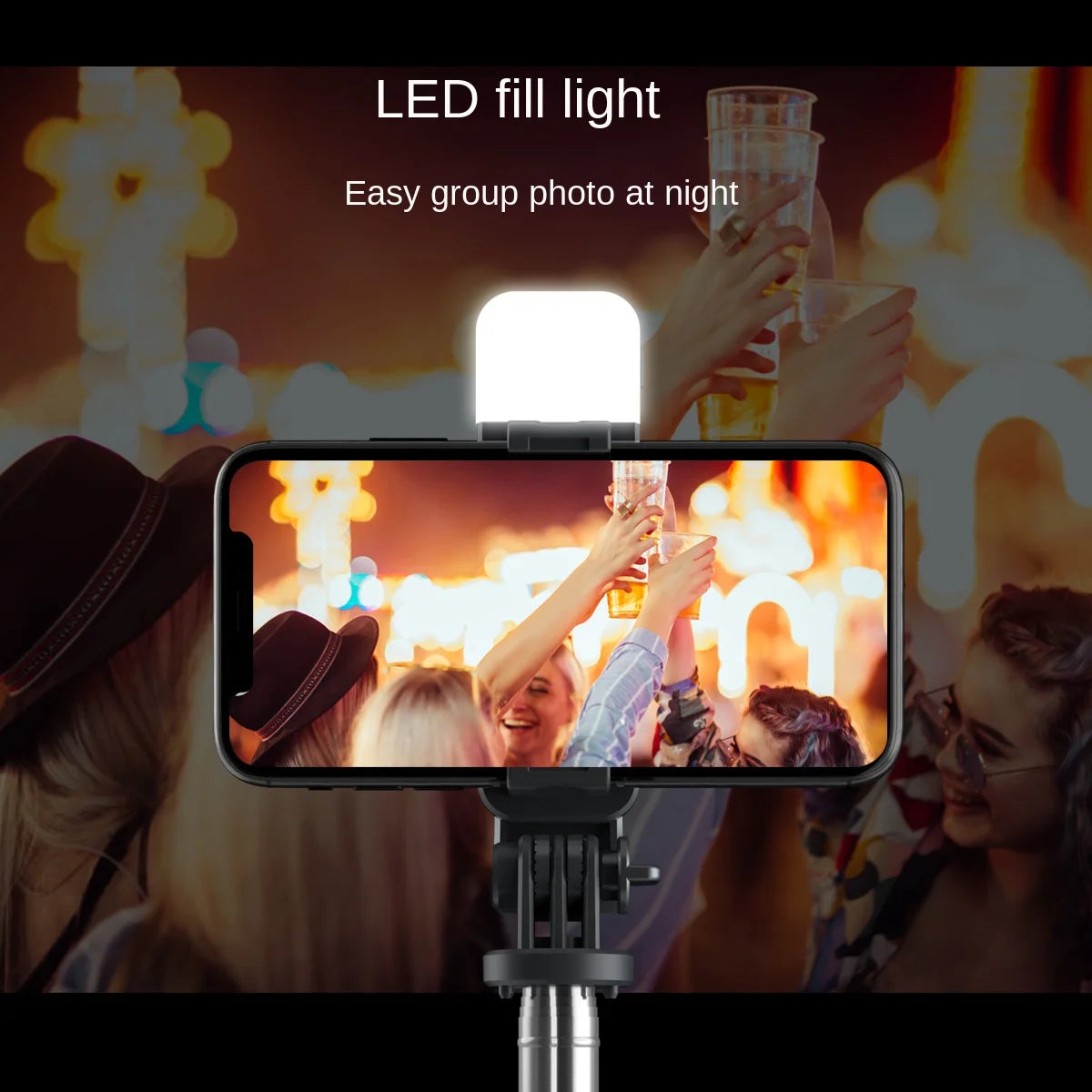 Bluetooth Wireless Selfie Stick Tripod Extendable With Flash Light